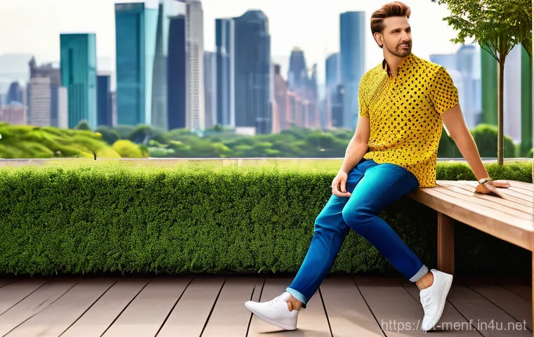 여름 남성 반팔 셔츠 - Tropical Linen Comfort**
An image of a stylish man, mid-20s to early 30s, confidently wearing a rel... 여름 남성 반팔 셔츠 - Tropical Linen Comfort**
An image of a stylish man, mid-20s to early 30s, confidently wearing a rel...