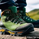 Home 19 남성용 하이킹 부츠 추천 - A close-up, high-resolution image of a pair of men's hiking boots made of rich, textured leather wit...